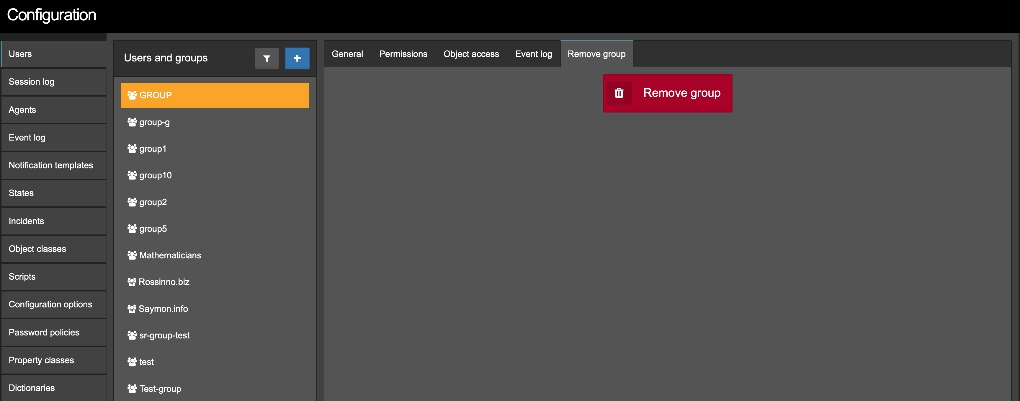 delete user groups dark