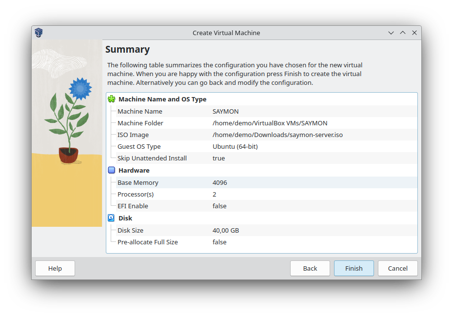 vm final settings