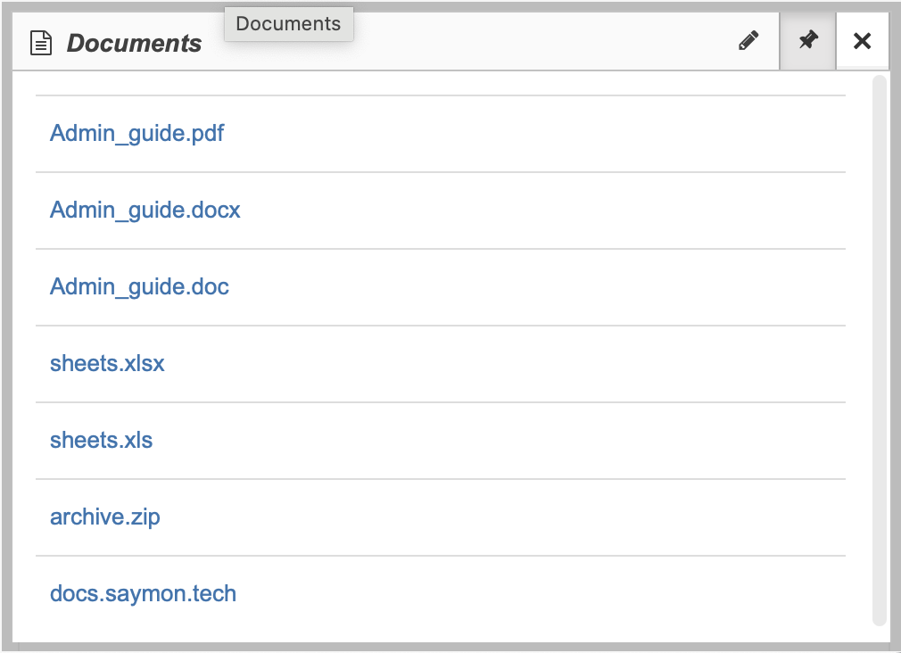 documents list