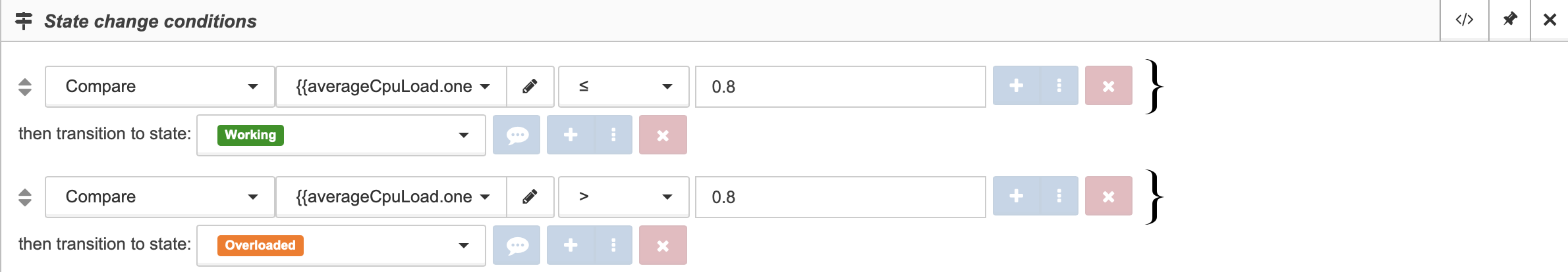 cpu state change conditions light